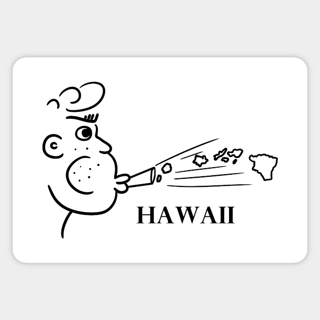 A funny map of Hawaii 2 Sticker by percivalrussell